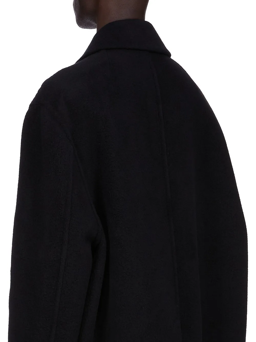 Rick Owens Concordians Jumbo Mac In Black Double Cashmere
