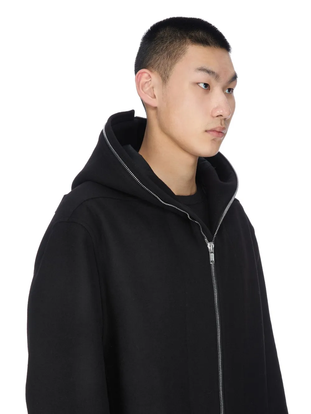Rick Owens Concordians Gimp Mac Coat In Black Melton