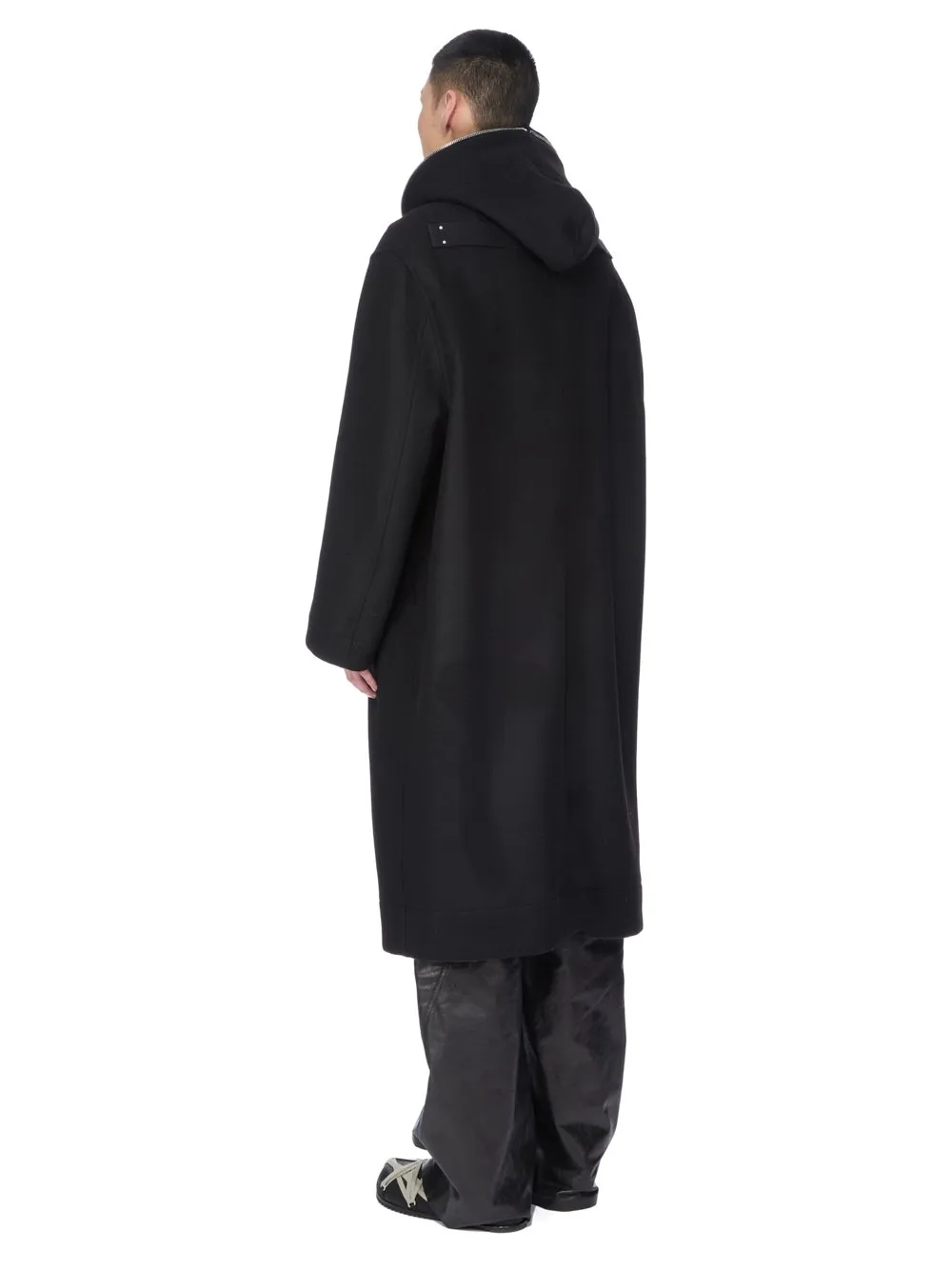 Rick Owens Concordians Gimp Mac Coat In Black Melton