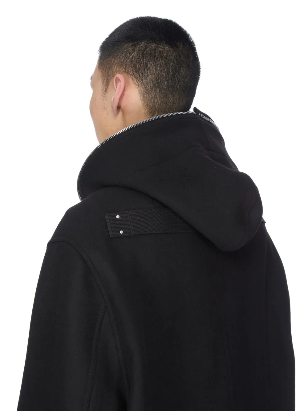 Rick Owens Concordians Gimp Mac Coat In Black Melton