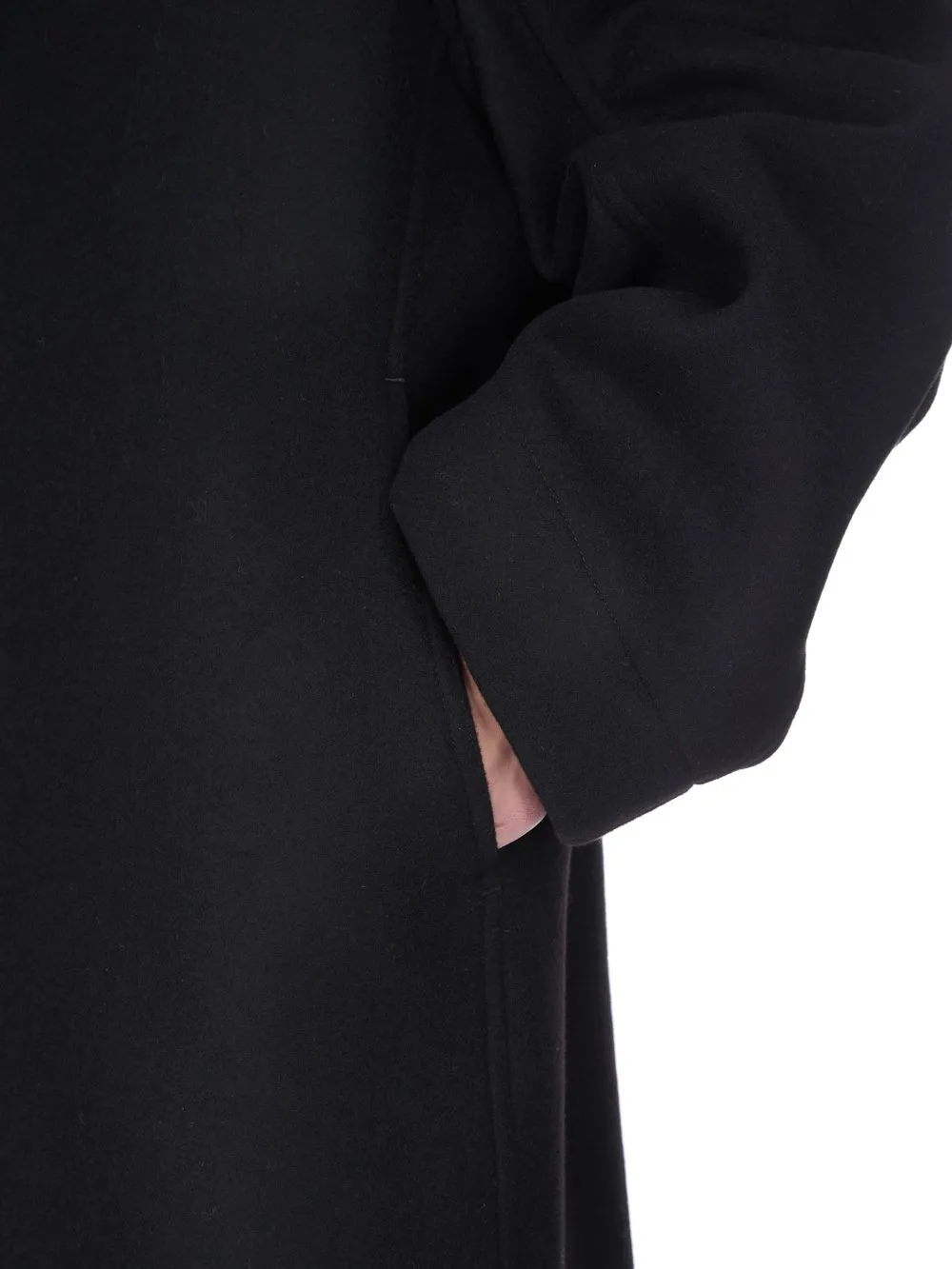 Rick Owens Concordians Gimp Mac Coat In Black Melton