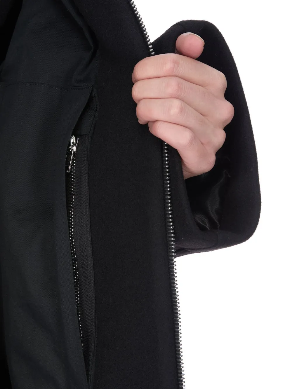 Rick Owens Concordians Gimp Mac Coat In Black Melton