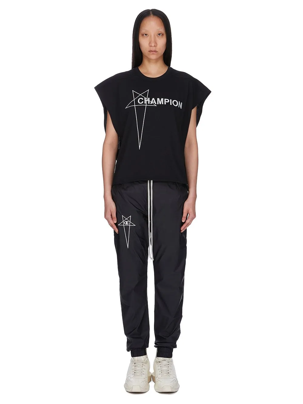 Champion X Rick Owens Micro Tatlin T In Black Cotton Jersey