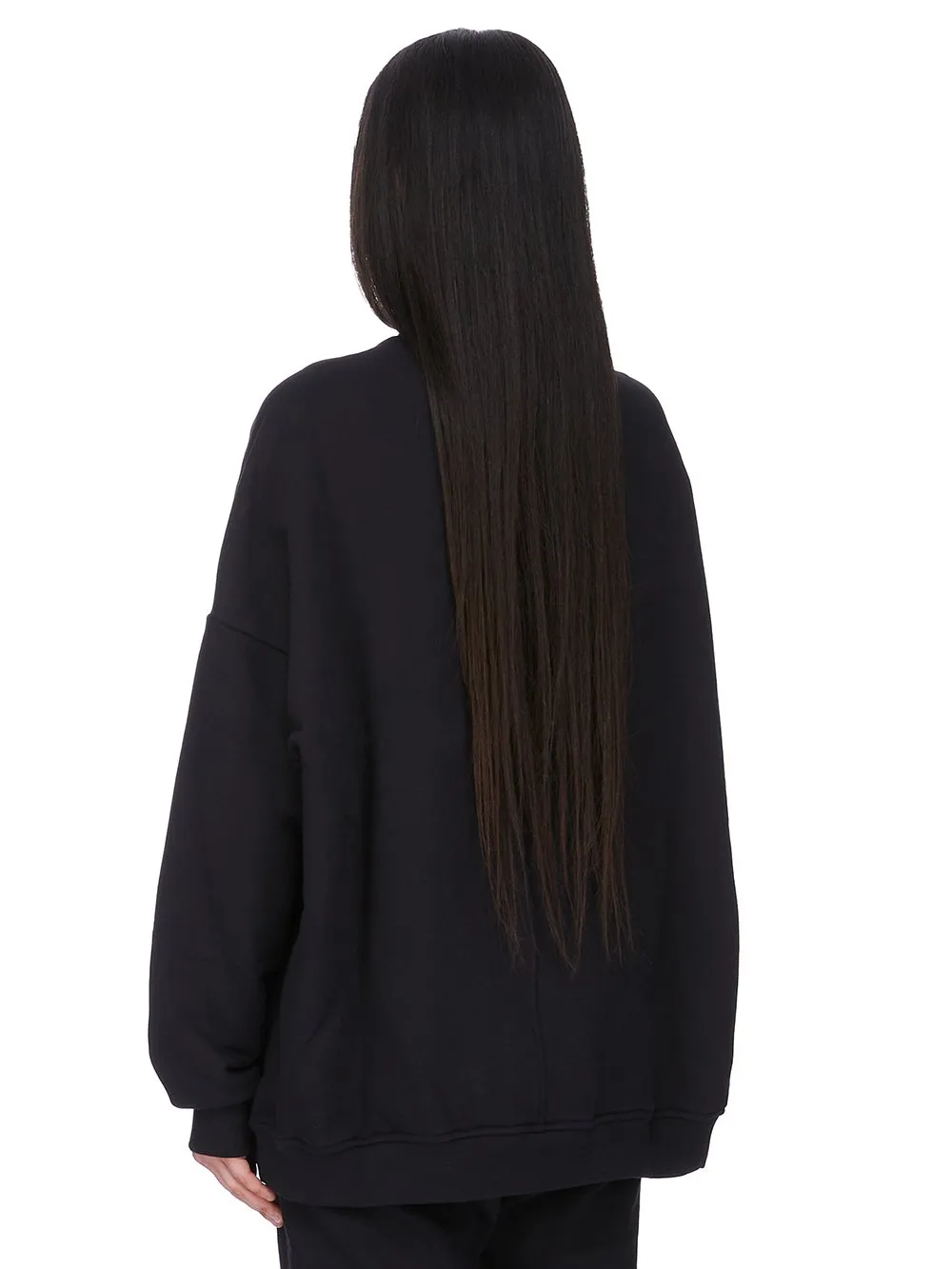 Champion X Rick Owens Jumbo Sweat In Black Compact Felpa Jersey