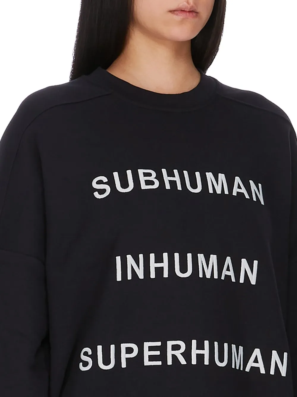 Champion X Rick Owens Jumbo Sweat In Black Compact Felpa Jersey