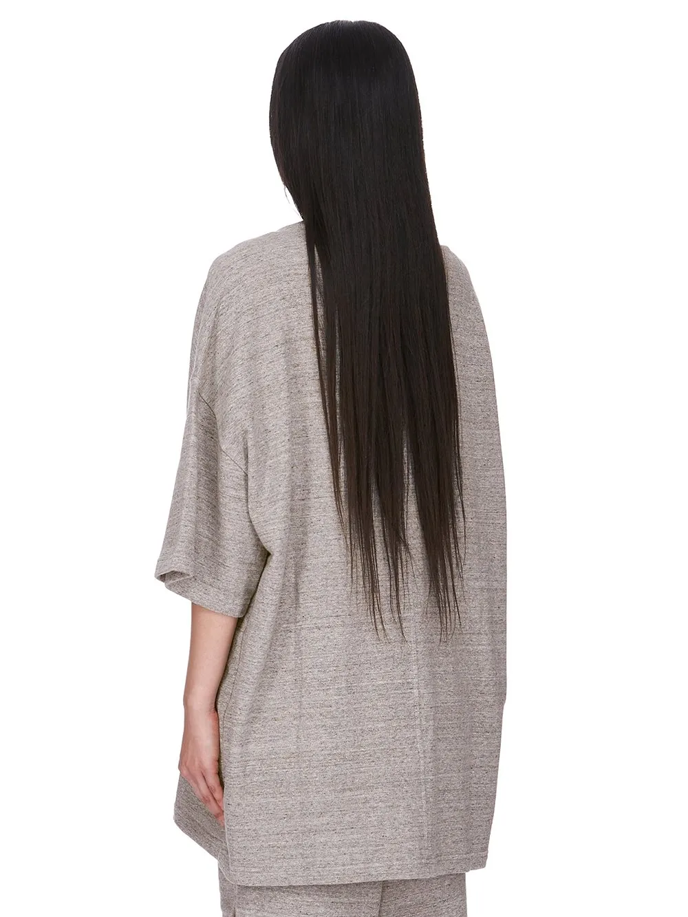 Champion X Rick Owens Tommy T In Grey Melange Melange Felpa Jersey