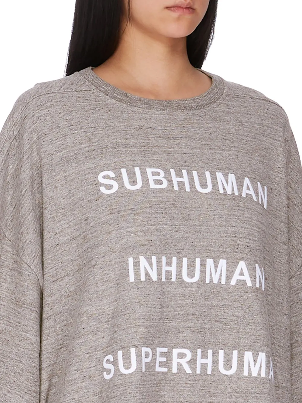 Champion X Rick Owens Tommy T In Grey Melange Melange Felpa Jersey