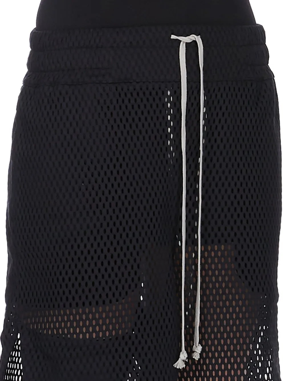Champion X Rick Owens Shorts In Black Open Mesh Jersey
