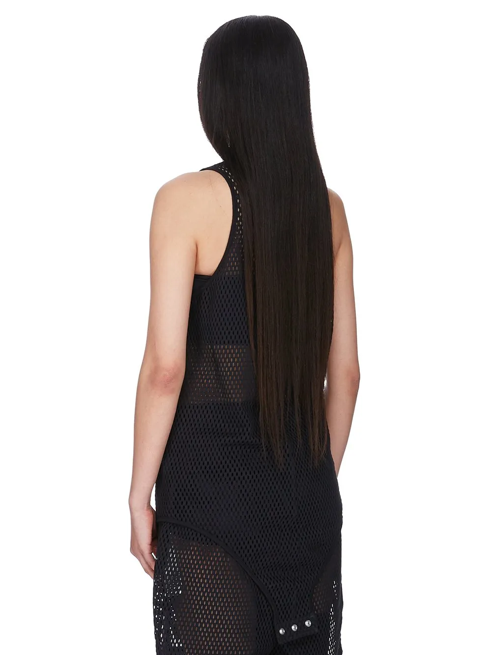 Champion X Rick Owens Basketball Tank In Black Open Mesh Jersey
