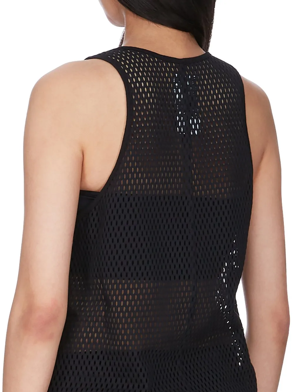 Champion X Rick Owens Basketball Tank In Black Open Mesh Jersey