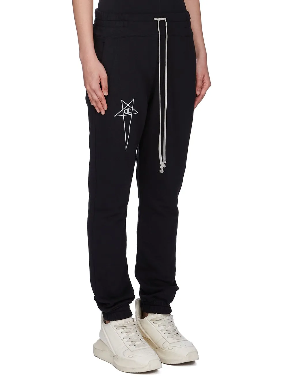 Champion X Rick Owens Joggers In Black Compact Felpa Jersey
