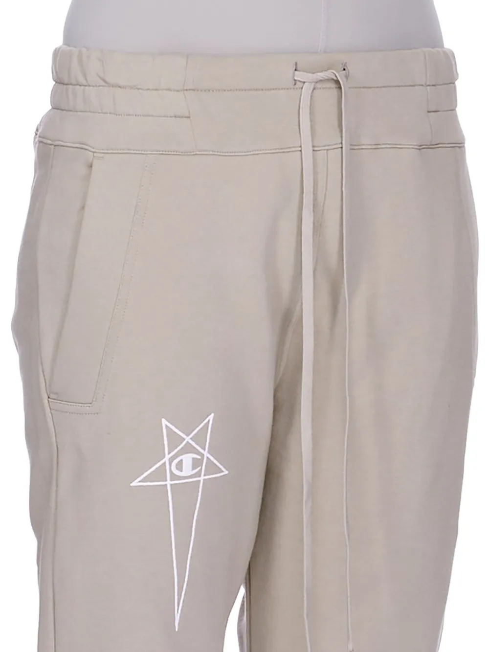 Champion X Rick Owens Joggers In Pearl Compact Felpa Jersey