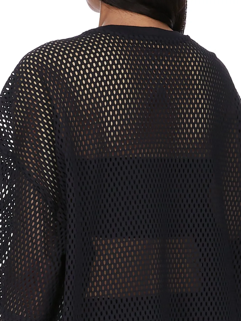 Champion X Rick Owens Tommy T Cropped In Black Open Mesh Jersey