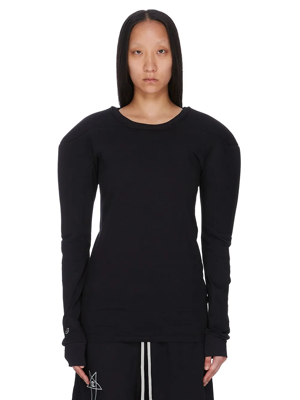 Champion X Rick Owens Girdered Harness In Black Cotton Jersey