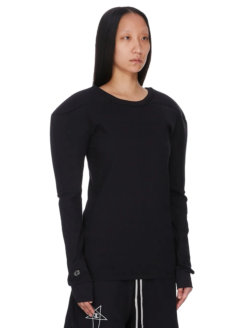 Champion X Rick Owens Girdered Harness In Black Cotton Jersey