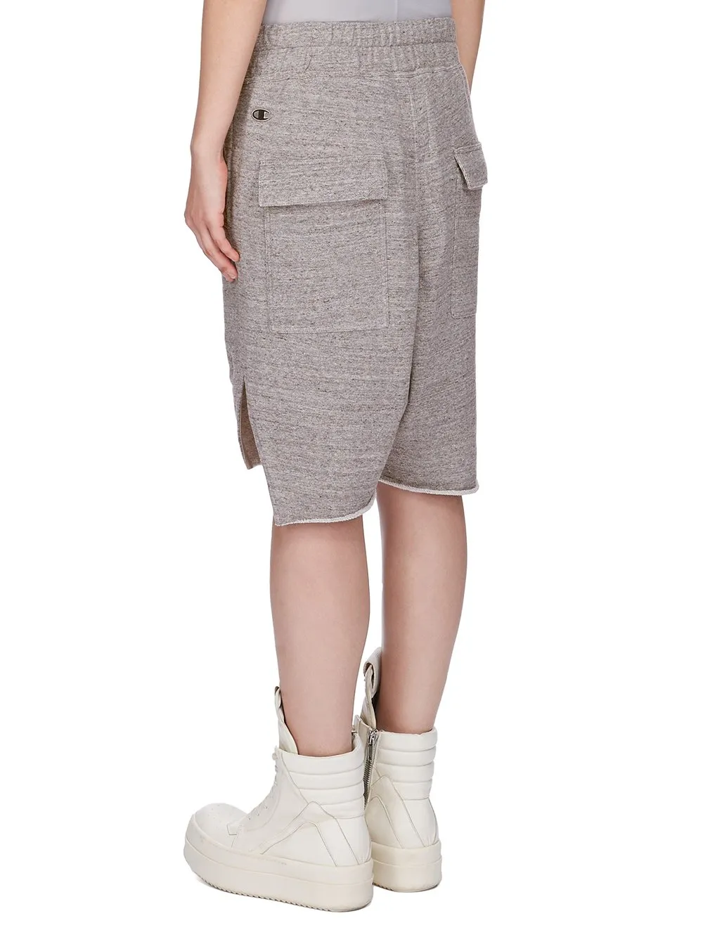 Champion X Rick Owens Beveled Pods In Grey Melange Melange Felpa Jersey