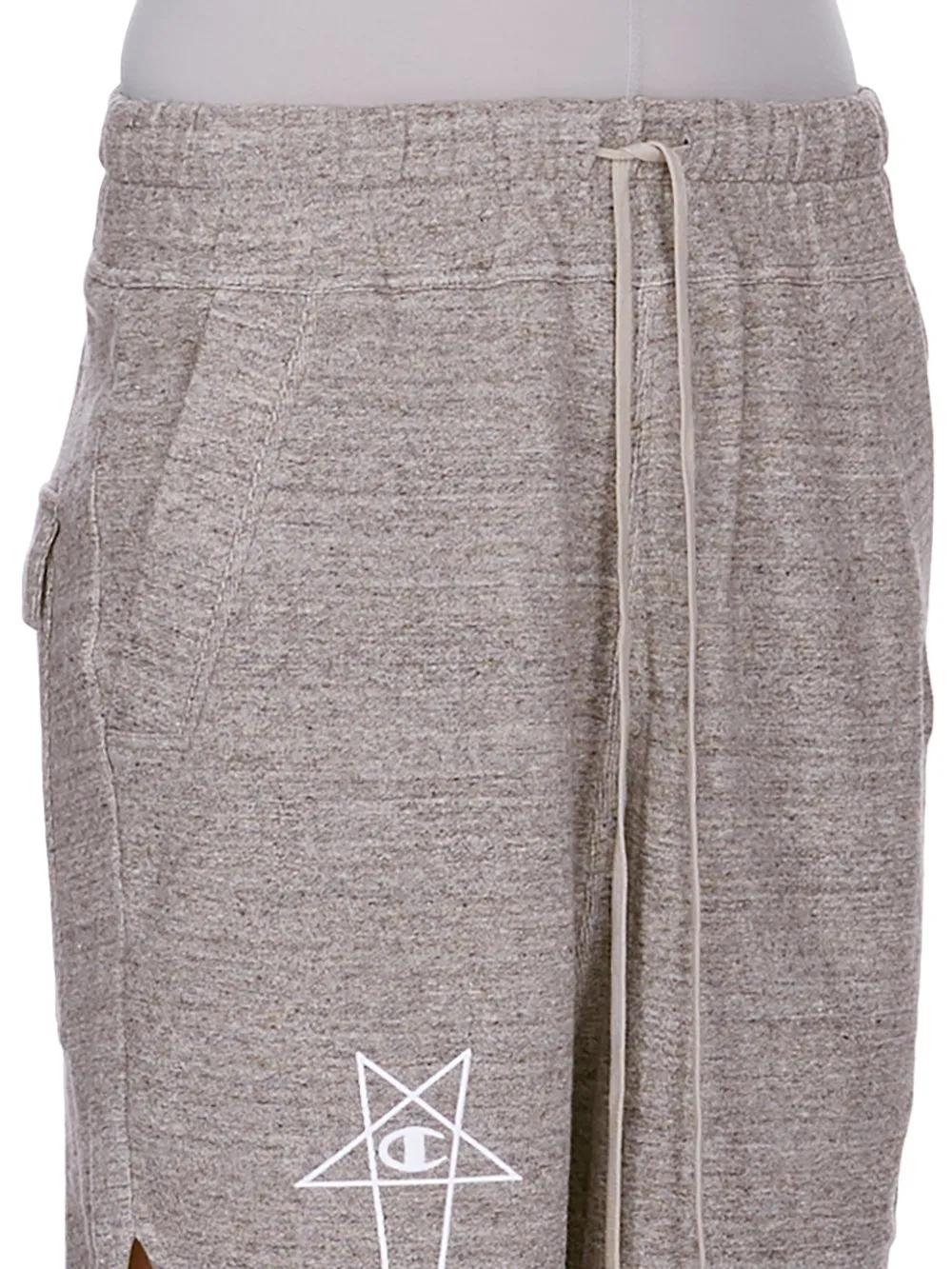 Champion X Rick Owens Beveled Pods In Grey Melange Melange Felpa Jersey