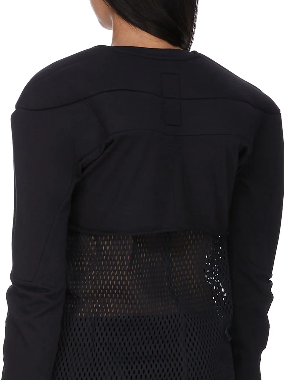 Champion X Rick Owens Girdered Cropped Harness In Black Cotton Jersey
