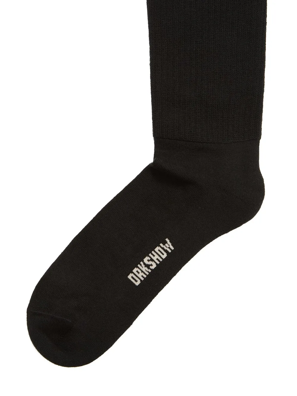 Drkshdw Concordians Cunty Knee High Socks In Black/Pearl Cotton Knit