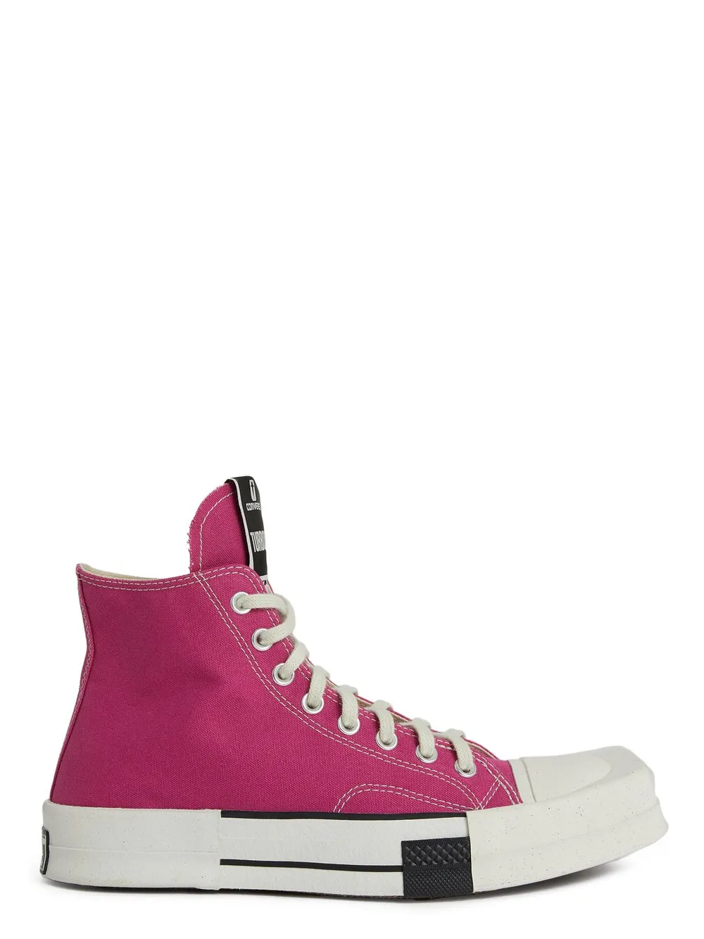 Converse X Drkshdw Turbodrk Laceless Hi In Hot Pink And White.