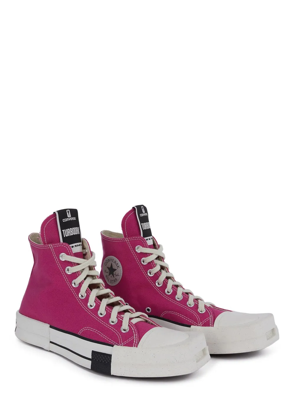 Converse X Drkshdw Turbodrk Laceless Hi In Hot Pink And White.