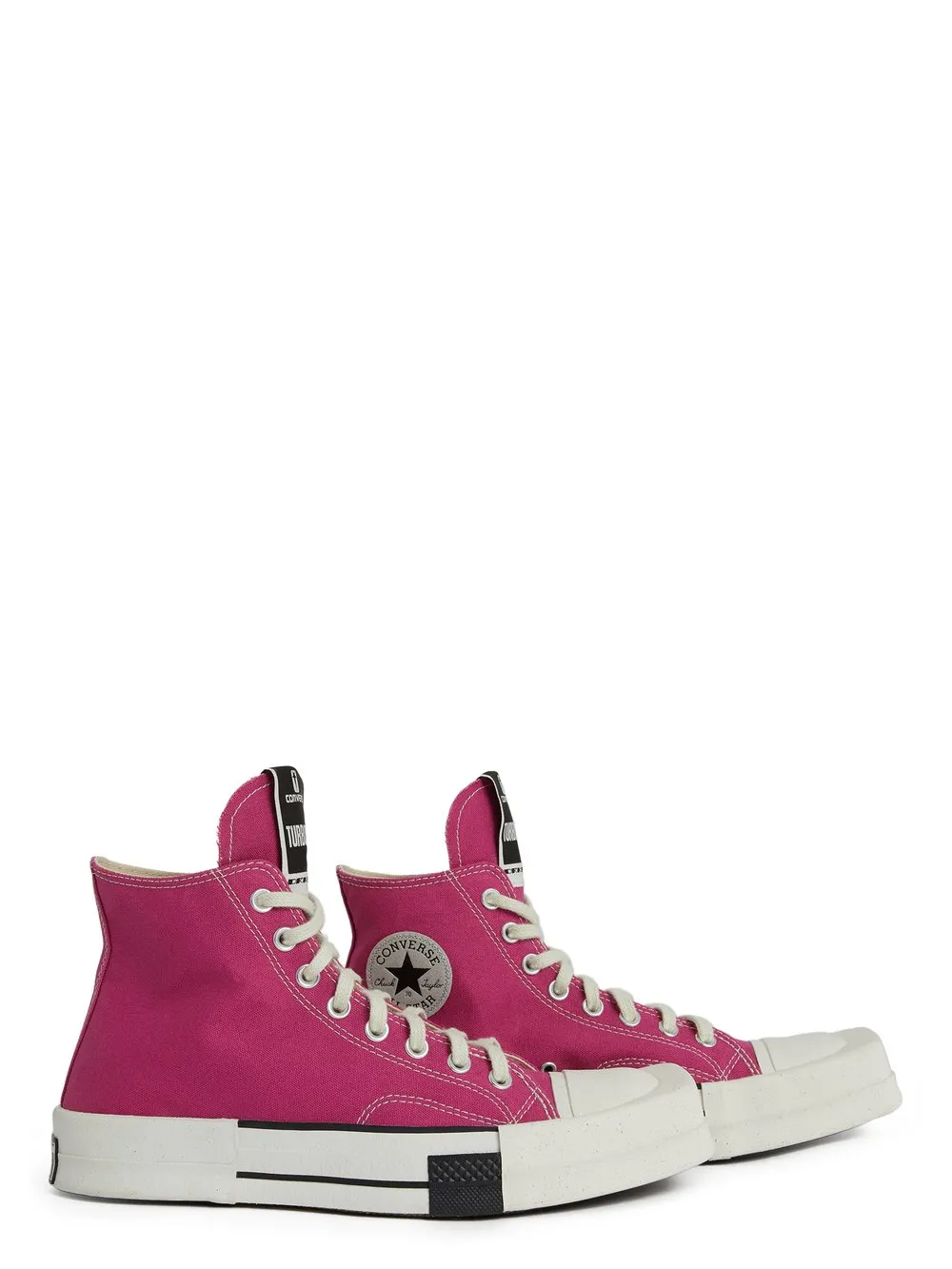 Converse X Drkshdw Turbodrk Laceless Hi In Hot Pink And White.