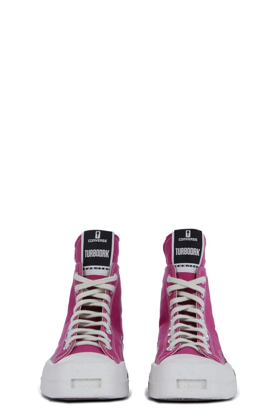 Converse X Drkshdw Turbodrk Laceless Hi In Hot Pink And White.