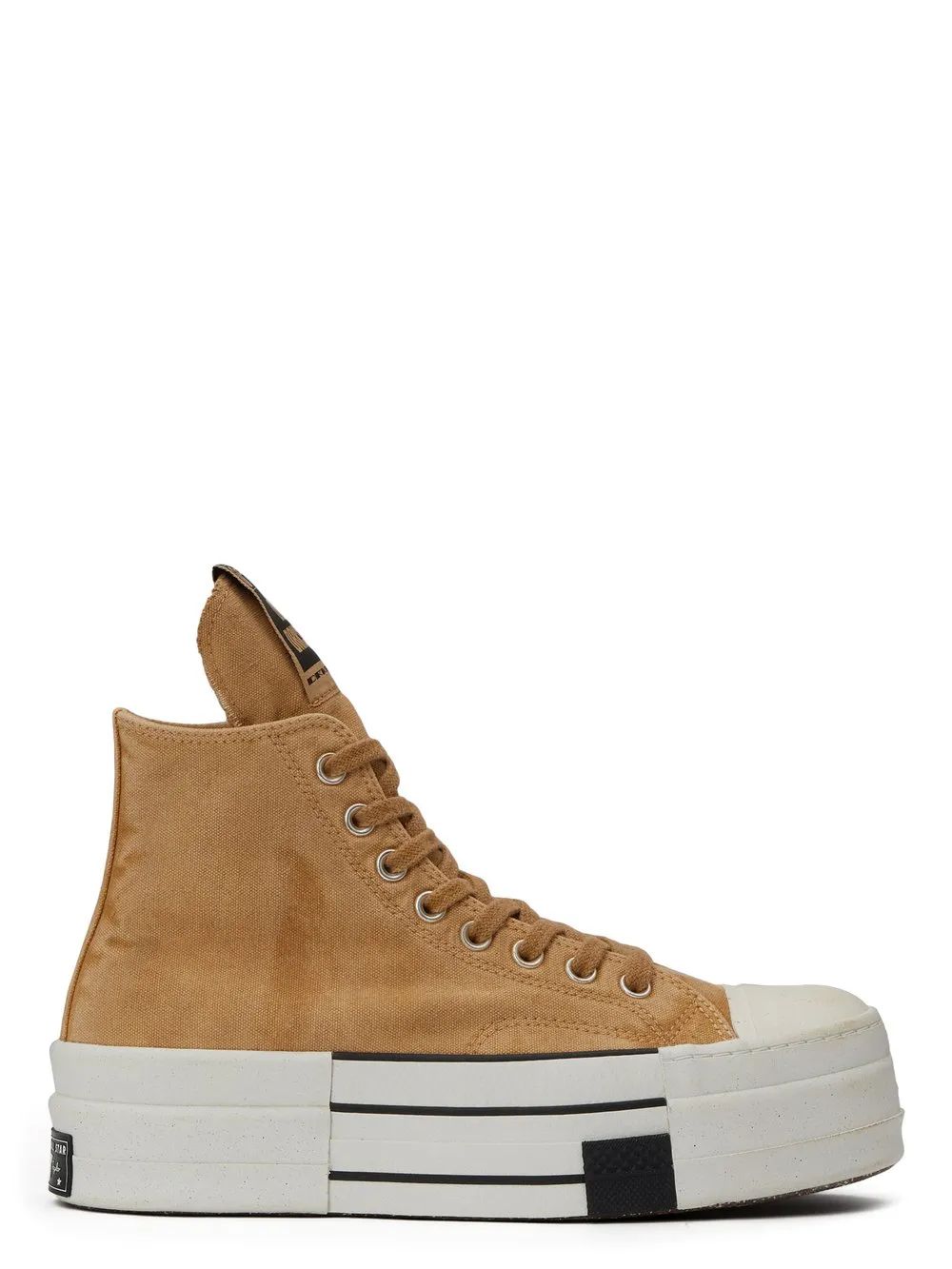 Converse X Drkshdw Dbl Drkstar Hi In Overdyed Canvas In Blonde