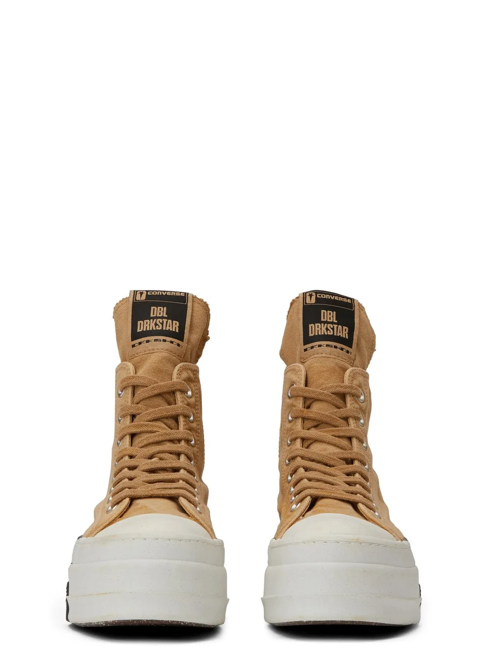 Converse X Drkshdw Dbl Drkstar Hi In Overdyed Canvas In Blonde