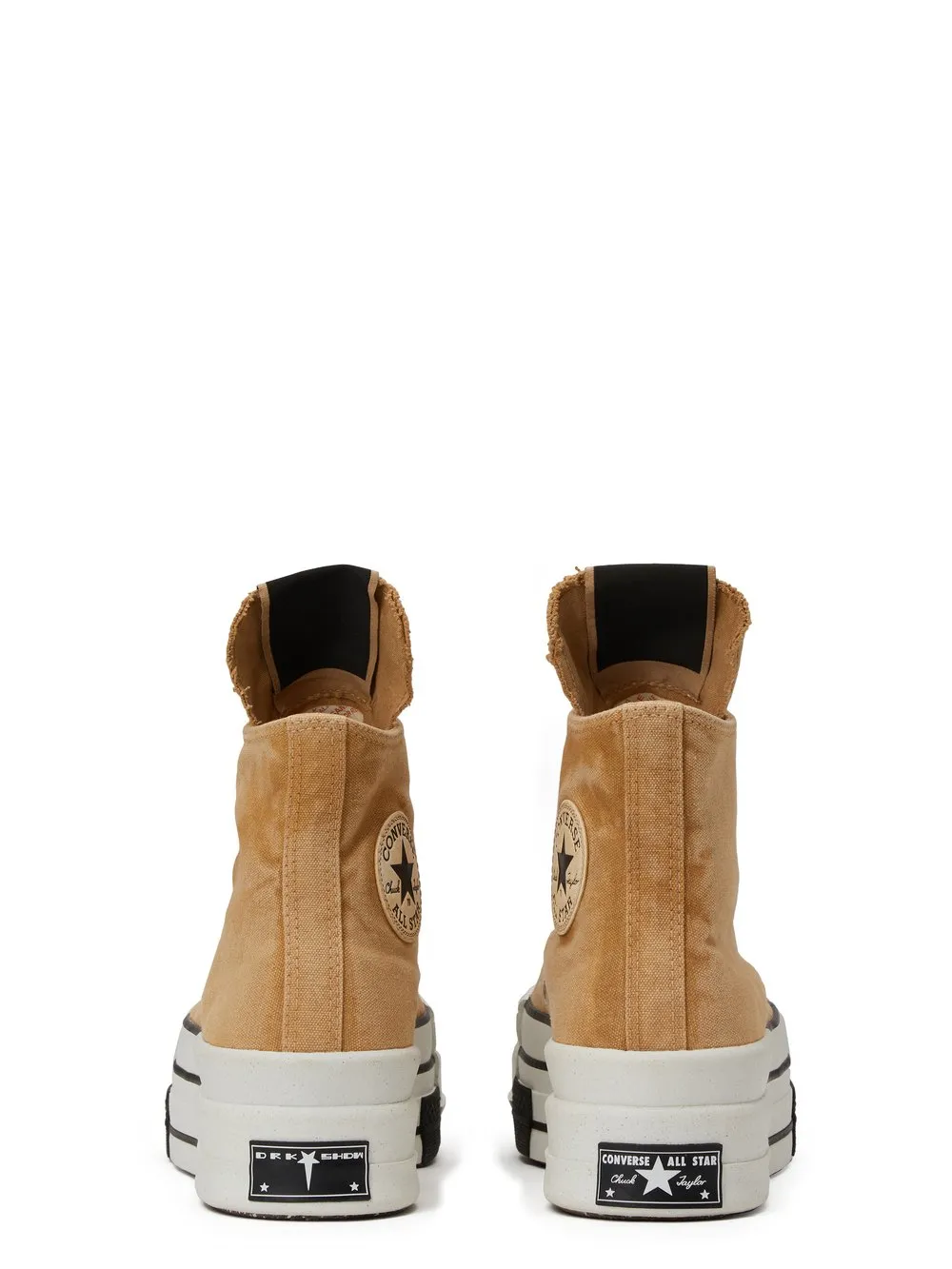 Converse X Drkshdw Dbl Drkstar Hi In Overdyed Canvas In Blonde