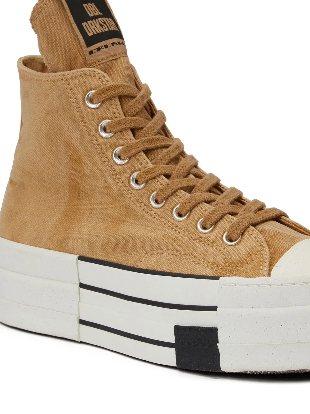 Converse X Drkshdw Dbl Drkstar Hi In Overdyed Canvas In Blonde