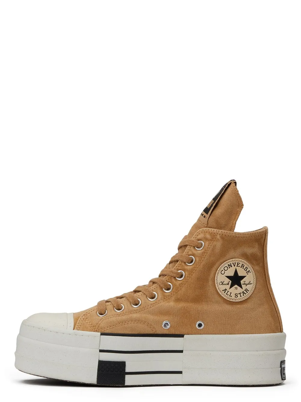 Converse X Drkshdw Dbl Drkstar Hi In Overdyed Canvas In Blonde