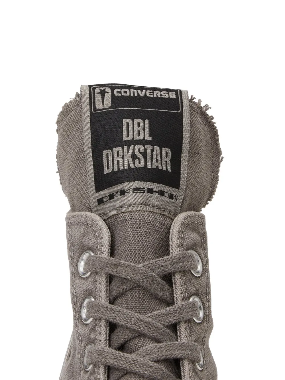 Converse X Drkshdw Dbl Drkstar Hi In Overdyed Canvas In Concrete