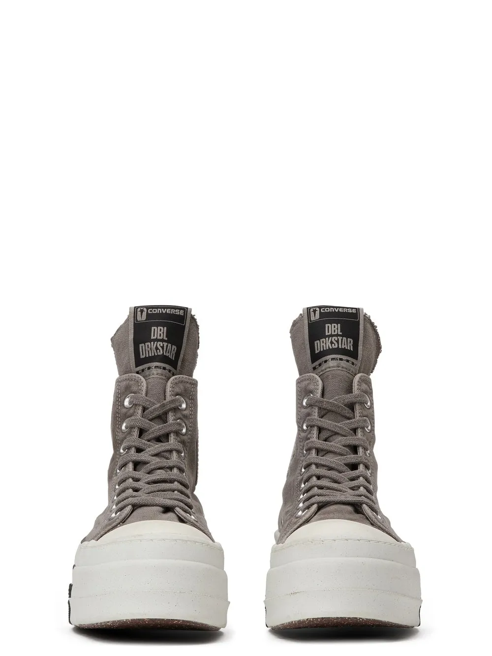 Converse X Drkshdw Dbl Drkstar Hi In Overdyed Canvas In Concrete
