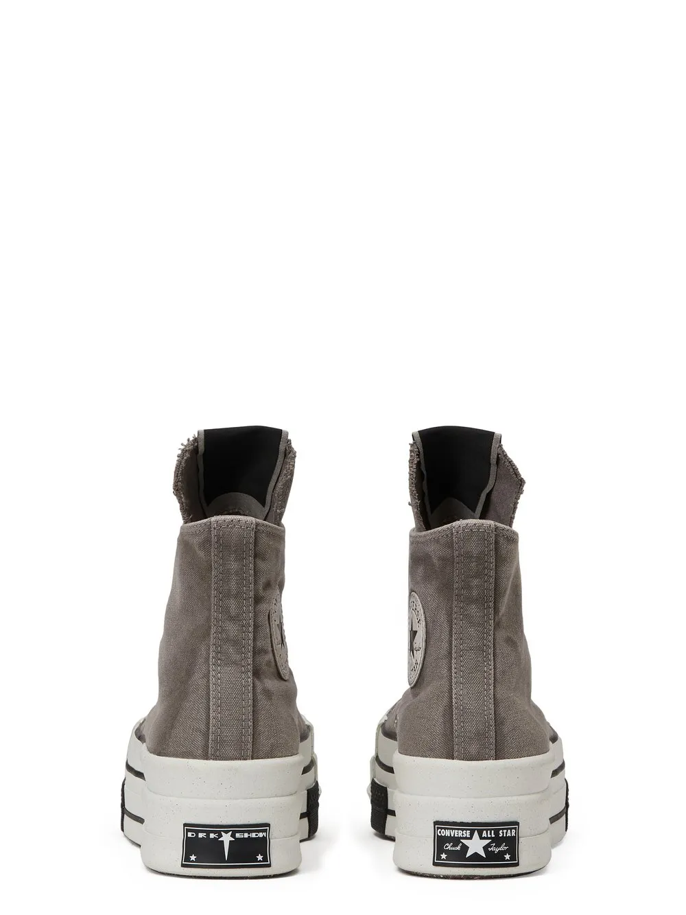 Converse X Drkshdw Dbl Drkstar Hi In Overdyed Canvas In Concrete