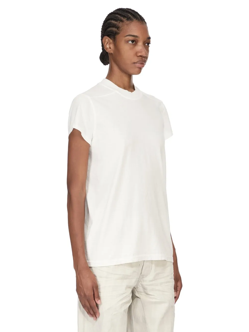 Drkshdw Temple Small Level T In Milk Medium Weight Cotton Jersey