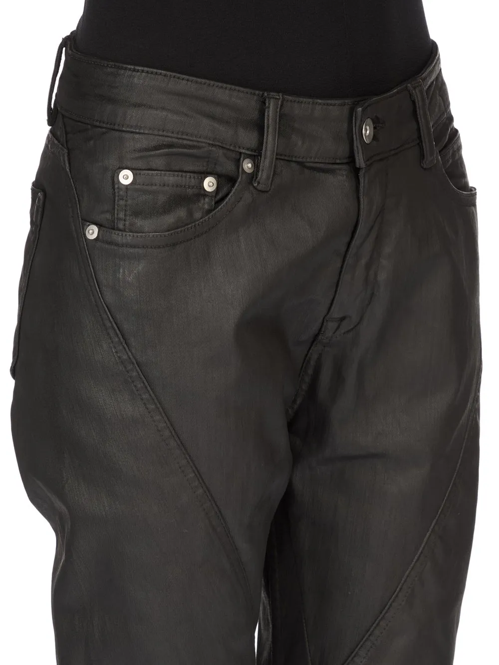Drkshdw Temple Bias Bootcut In Black Deep Black Stretch Denim