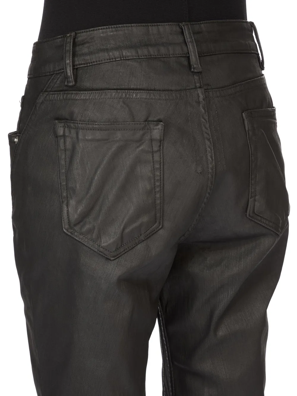 Drkshdw Temple Bias Bootcut In Black Deep Black Stretch Denim