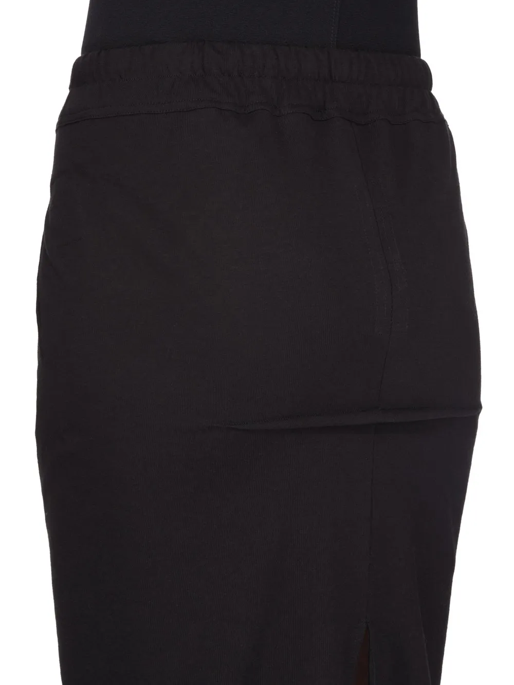 Drkshdw Temple Pull On Sliced Pillar Skirt In Black Medium Weight Cotton Jersey