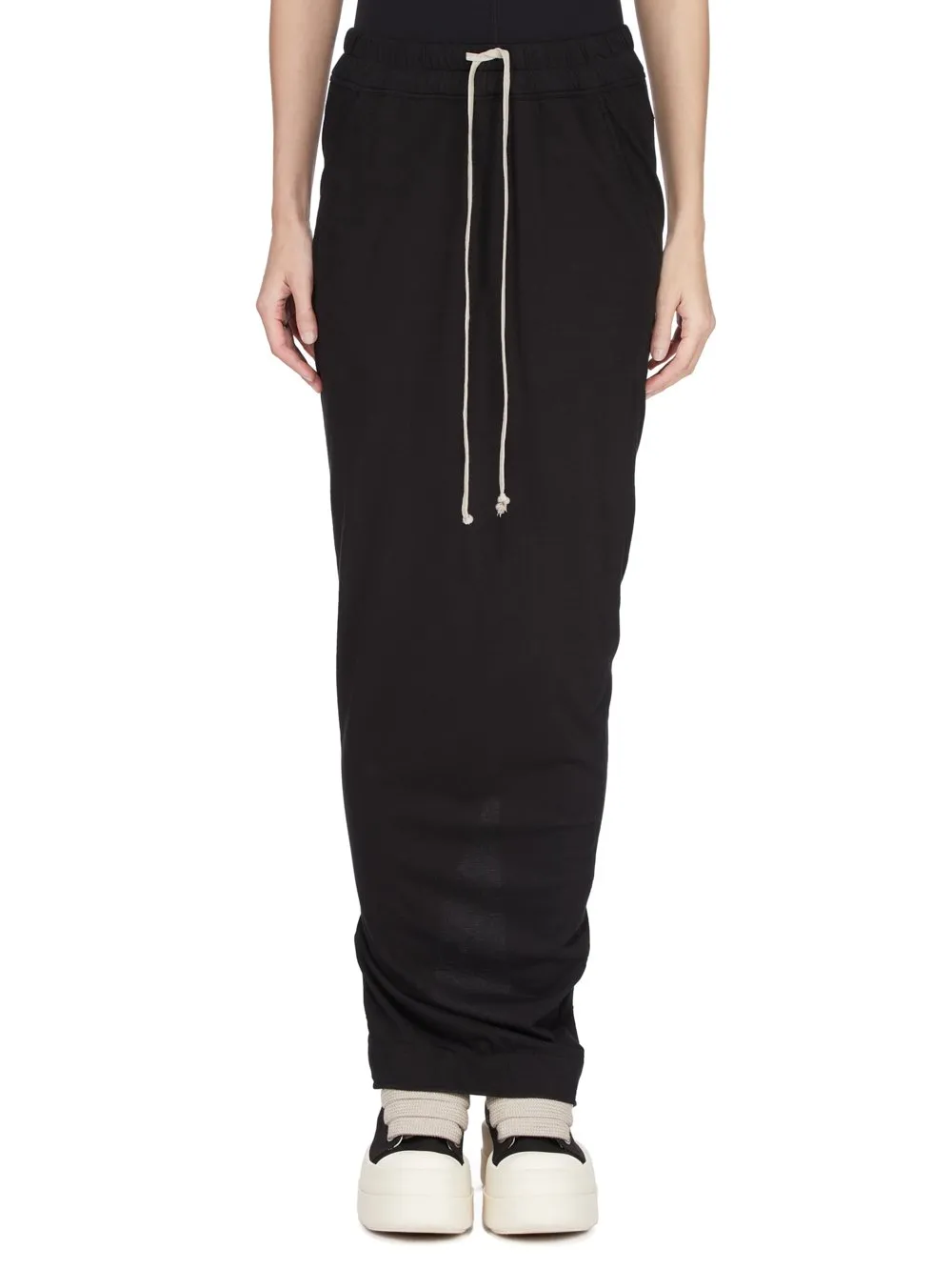 Drkshdw Temple Pull On Pillar Skirt In Black Medium Weight Cotton Jersey
