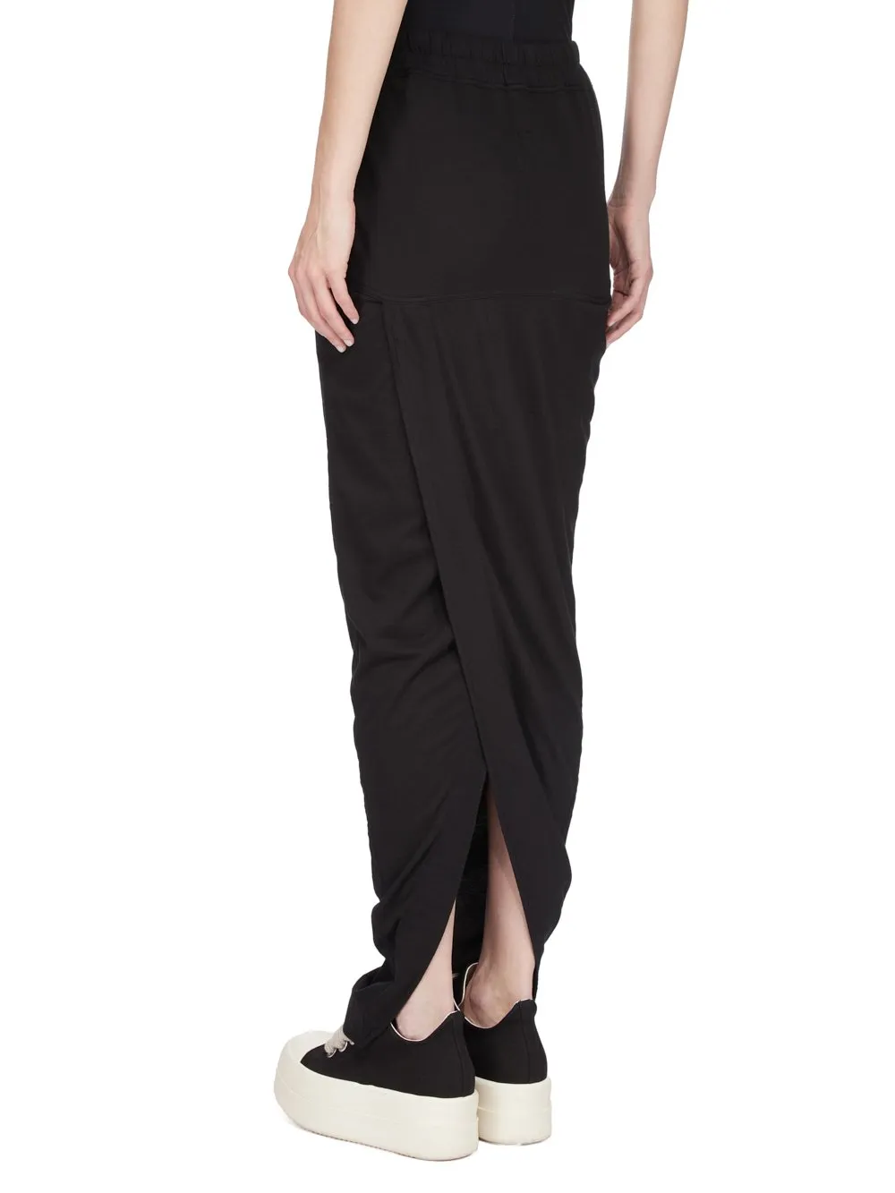 Drkshdw Temple Pull On Pillar Skirt In Black Medium Weight Cotton Jersey