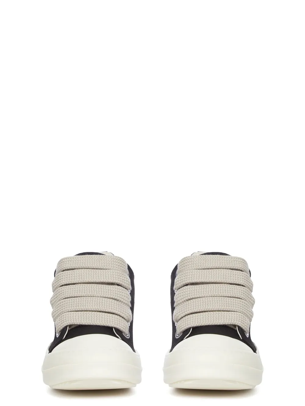 Drkshdw Temple Jumbolace Low Sneaks In Black/Milk/Milk 13Oz Overdyed Denim