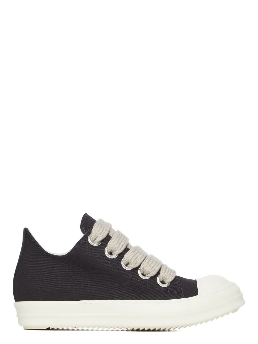 Drkshdw Temple Jumbolace Low Sneaks In Black/Milk/Milk 13Oz Overdyed Denim