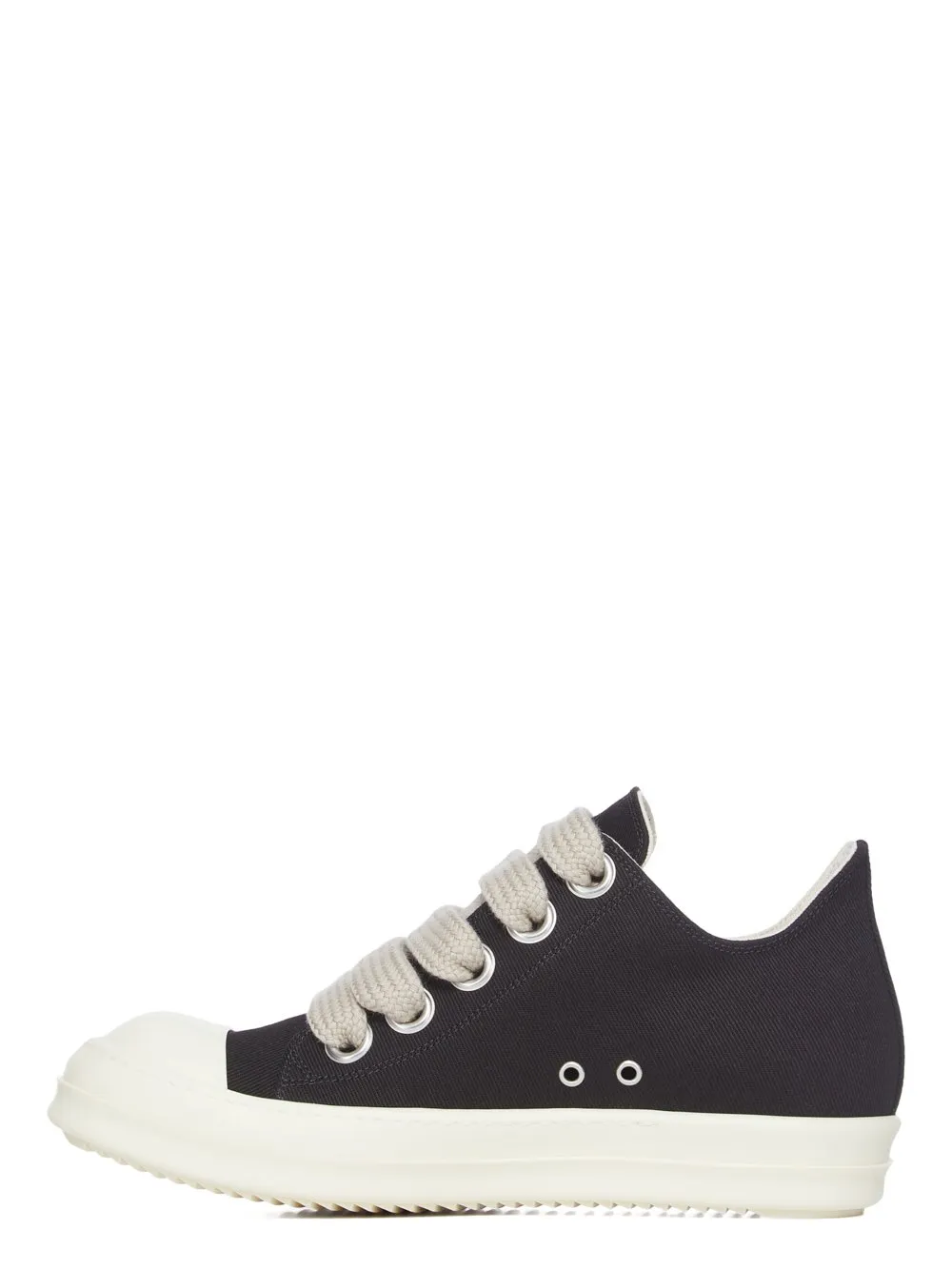 Drkshdw Temple Jumbolace Low Sneaks In Black/Milk/Milk 13Oz Overdyed Denim