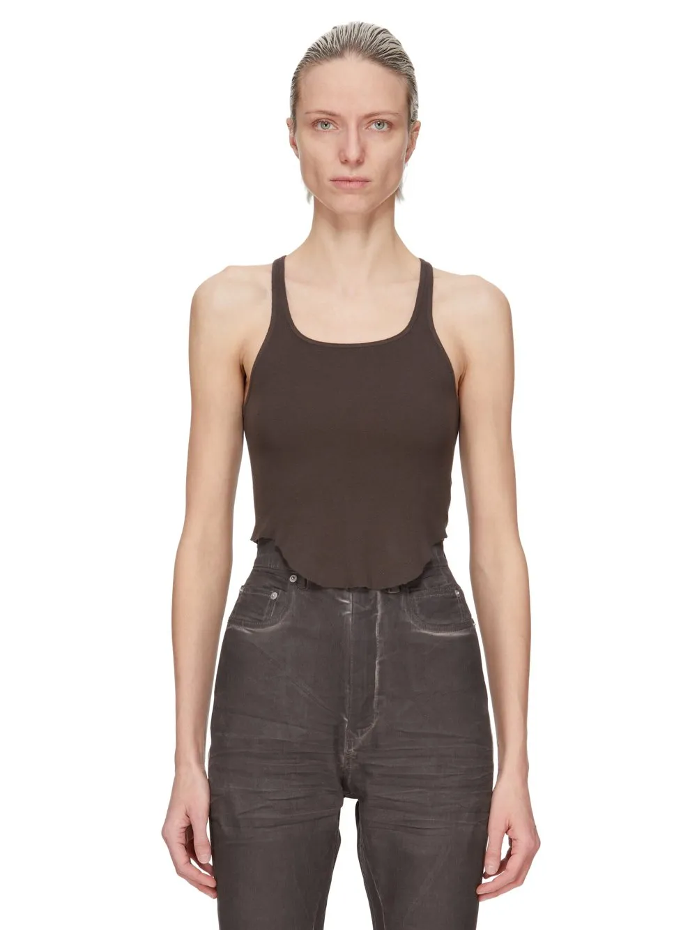 Drkshdw Concordians Basic Rib Tank In Darkdust Medium Weight Cotton Jersey