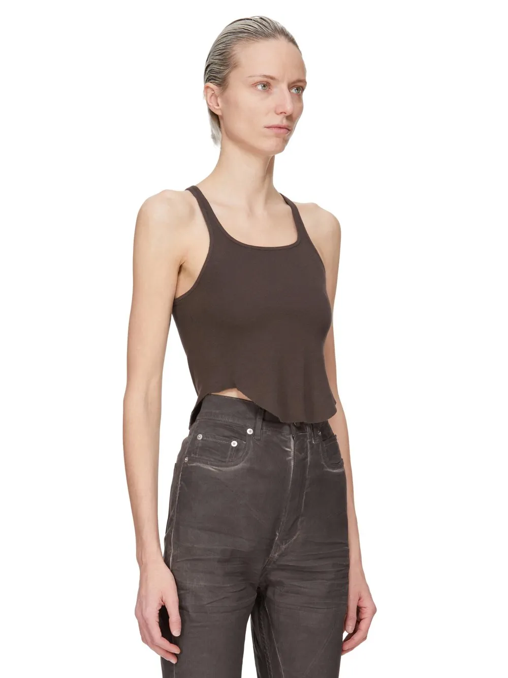 Drkshdw Concordians Basic Rib Tank In Darkdust Medium Weight Cotton Jersey