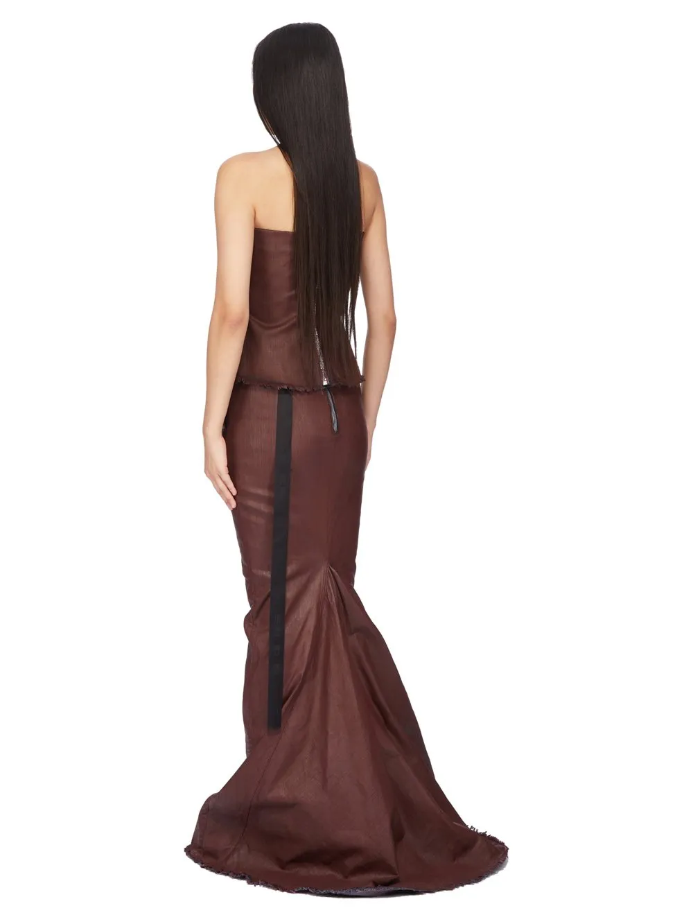Drkshdw Concordians Bustier Top In Scab Wax Stretch Denim