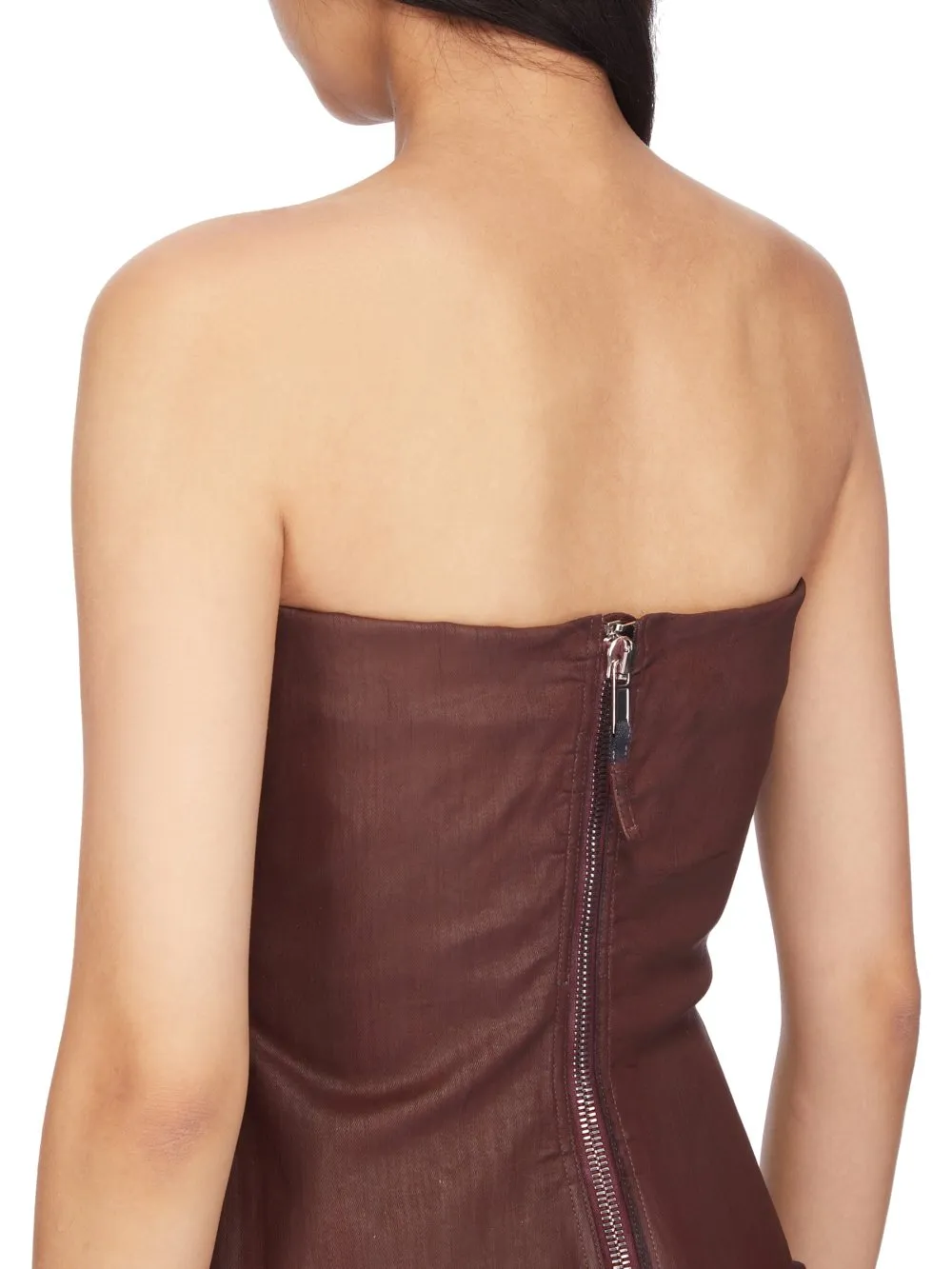 Drkshdw Concordians Bustier Top In Scab Wax Stretch Denim
