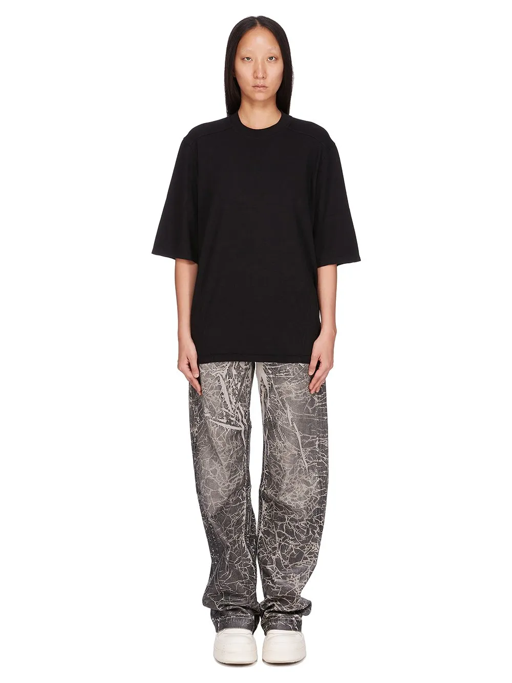 Drkshdw Concordians Walrus T In Black Double Brushed Jersey