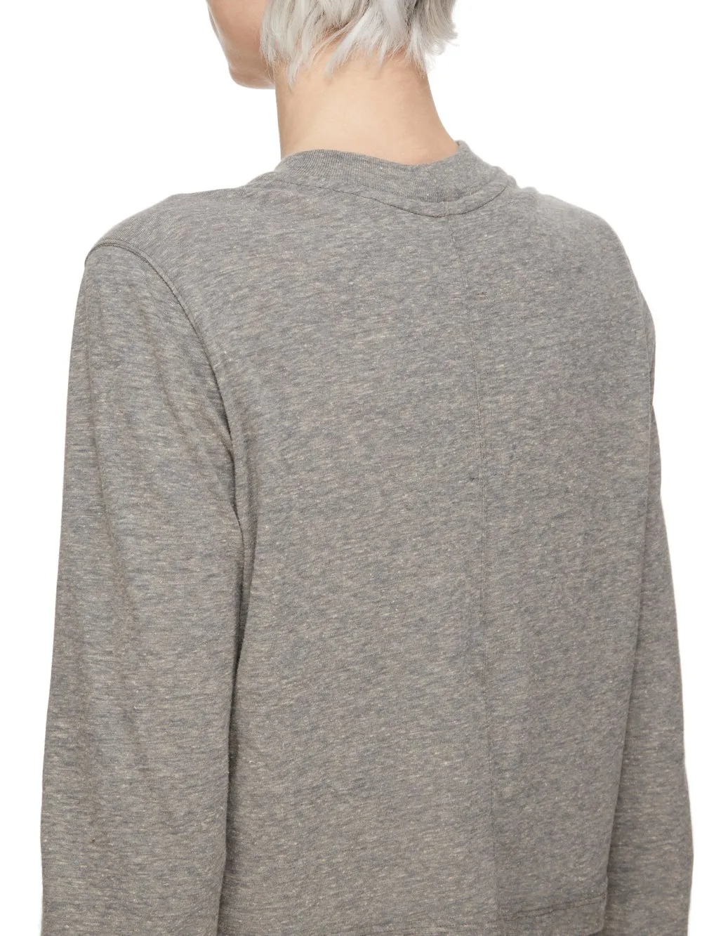 Drkshdw Concordians Ls Cropped Small Level T In Grey Melange Jersey